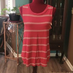 Signature Studio Red/White Striped Tanktop